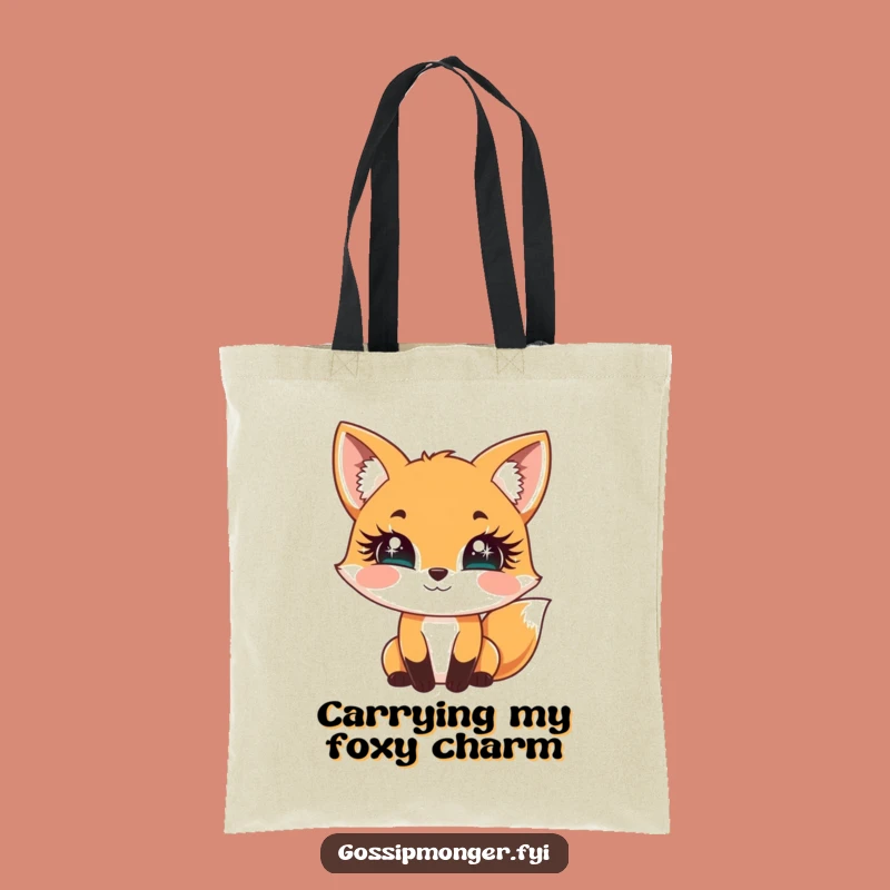 Funny Fox Sparkle Lashes Tote Bag - Stylish Flirty Accessory Gift