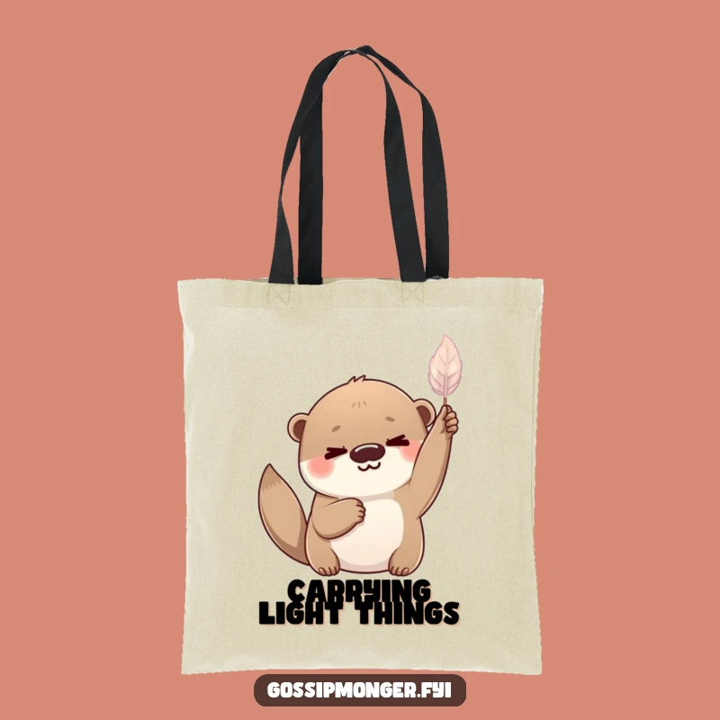 Funny Otter Feather Tote Bag: Carry Your Essentials With Playful Style