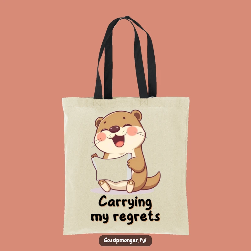 Funny Otter Tote Bag: Giggling Otter Hauls Crumpled Paper, Stylish & Hilarious Gift