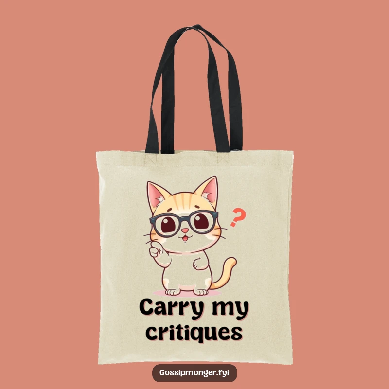 Funny Punctuation Cat Tote Bag: Carry Your Books and Grammar Rules