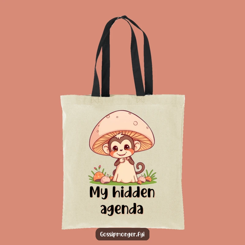 Funny Monkey Tote Bag: Mischievous Eavesdropper Bag, Trendy Primate Gift