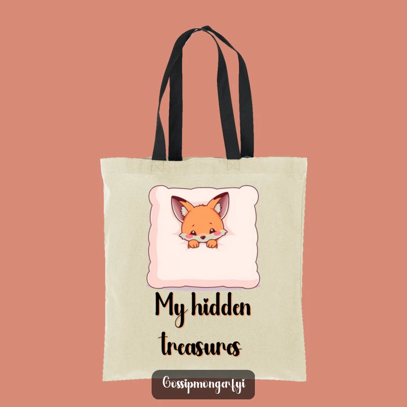 Funny Kawaii Fox Pillow Tote Bag: Shy Style, Perfect Funny Gift